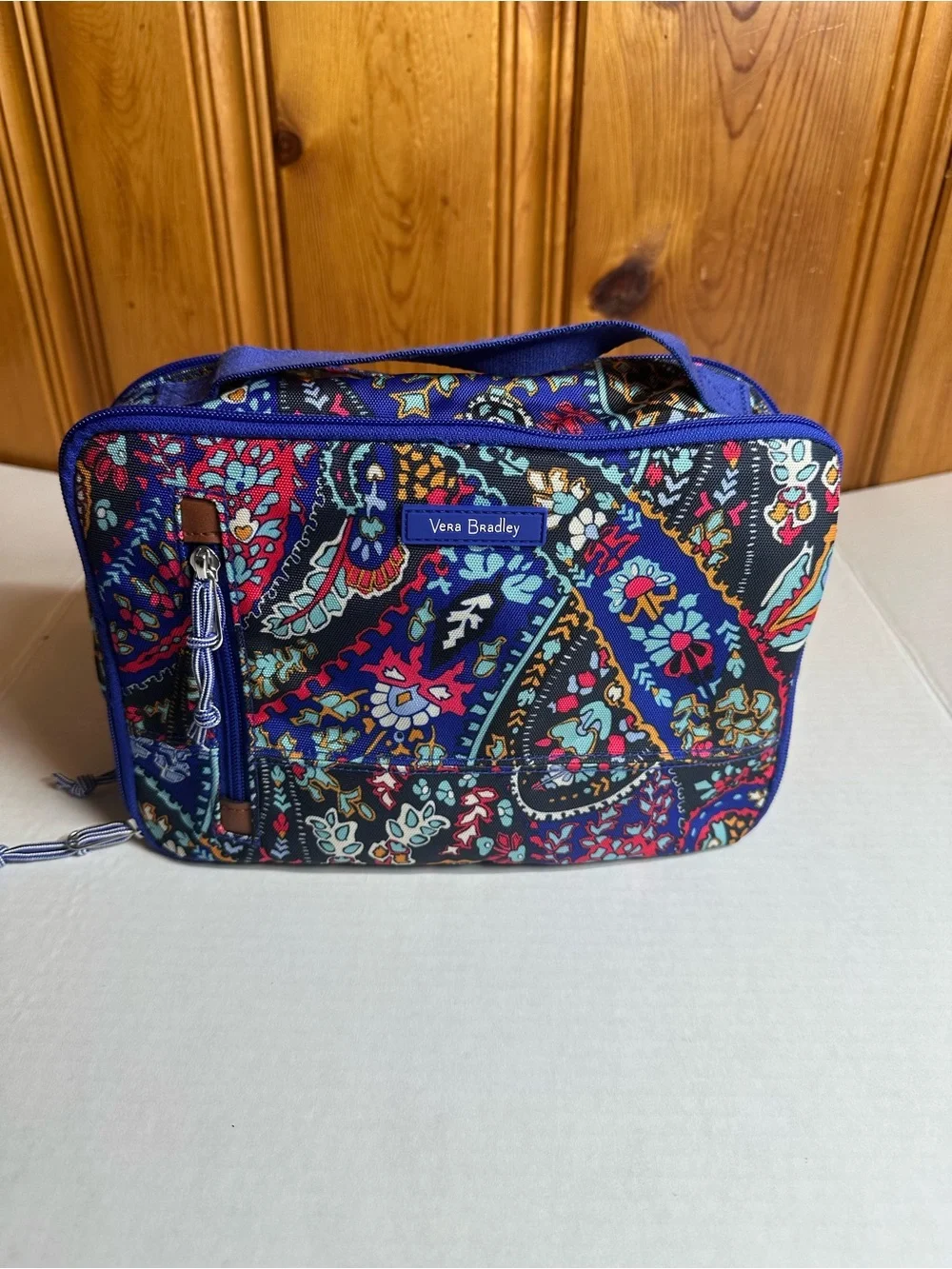 Vera Bradley Navy Multicolor Paisley Cosmetic Bag